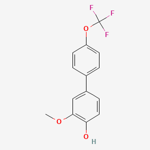 molecular formula C14H11F3O3 B6380355 2-Methoxy-4-(4-trifluoromethoxyphenyl)phenol CAS No. 1261891-54-6