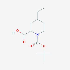 molecular formula C13H23NO4 B063804 4-Ethyl-piperidine-1,2-dicarboxylic acid 1-tert-butyl ester CAS No. 173933-71-6