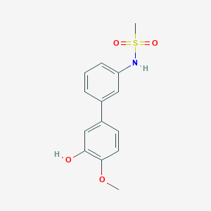 molecular formula C14H15NO4S B6380409 2-Methoxy-5-(3-methylsulfonylaminophenyl)phenol CAS No. 1261927-73-4
