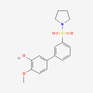 molecular formula C17H19NO4S B6380507 4-Methoxy-3'-(pyrrolidin-1-ylsulfonyl)-[1,1'-biphenyl]-3-ol CAS No. 1261941-70-1