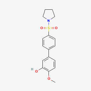 molecular formula C17H19NO4S B6380536 2-Methoxy-5-[4-(pyrrolidinylsulfonyl)phenyl]phenol CAS No. 1261951-21-6