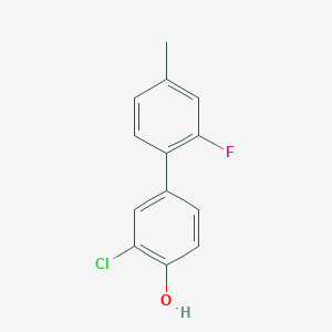 molecular formula C13H10ClFO B6380925 2-Chloro-4-(2-fluoro-4-methylphenyl)phenol CAS No. 1261942-08-8