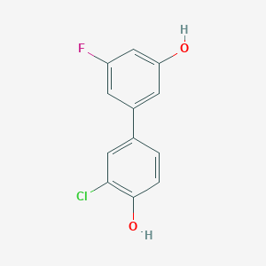 molecular formula C12H8ClFO2 B6381002 2-Chloro-4-(3-fluoro-5-hydroxyphenyl)phenol CAS No. 1261942-14-6