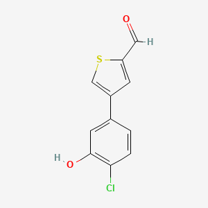 molecular formula C11H7ClO2S B6381011 4-(4-Chloro-3-hydroxyphenyl)thiophene-2-carbaldehyde CAS No. 1261955-51-4