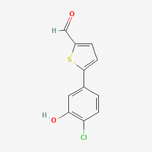 molecular formula C11H7ClO2S B6381045 5-(4-Chloro-3-hydroxyphenyl)thiophene-2-carbaldehyde CAS No. 1261902-12-8