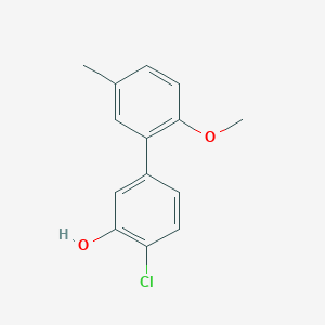 molecular formula C14H13ClO2 B6381167 2-Chloro-5-(2-methoxy-5-methylphenyl)phenol CAS No. 1261920-17-5