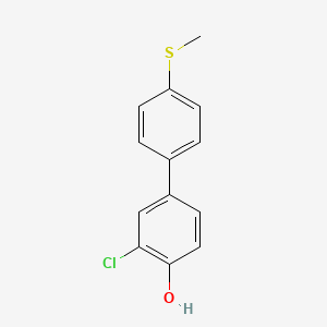 molecular formula C13H11ClOS B6381243 2-Chloro-4-(4-methylthiophenyl)phenol CAS No. 1261899-22-2