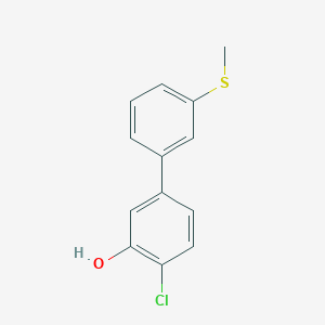 molecular formula C13H11ClOS B6381268 2-Chloro-5-(3-methylthiophenyl)phenol CAS No. 1261920-27-7