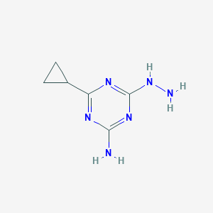 molecular formula C6H10N6 B063813 4-Cyclopropyl-6-hydrazinyl-1,3,5-triazin-2-amine CAS No. 175204-76-9