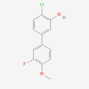 molecular formula C13H10ClFO2 B6381319 2-Chloro-5-(3-fluoro-4-methoxyphenyl)phenol CAS No. 1261983-15-6