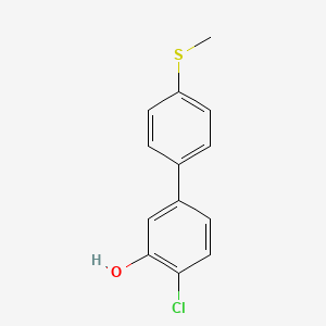molecular formula C13H11ClOS B6381388 2-Chloro-5-(4-methylthiophenyl)phenol CAS No. 1261956-55-1
