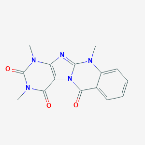 molecular formula C15H13N5O3 B063815 1,3,11-Trimethylpurino[8,7-b]quinazoline-2,4,6-trione CAS No. 169692-31-3