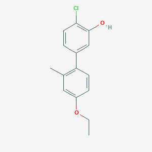 molecular formula C15H15ClO2 B6381535 2-Chloro-5-(4-ethoxy-2-methylphenyl)phenol CAS No. 1261920-98-2