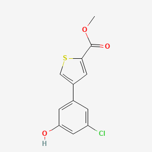 molecular formula C12H9ClO3S B6381694 Methyl 4-(3-chloro-5-hydroxyphenyl)thiophene-2-carboxylate CAS No. 1261943-63-8