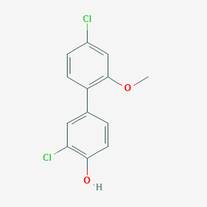 molecular formula C13H10Cl2O2 B6381716 2-Chloro-4-(4-chloro-2-methoxyphenyl)phenol CAS No. 1261897-28-2