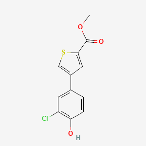 molecular formula C12H9ClO3S B6381719 Methyl 4-(3-chloro-4-hydroxyphenyl)thiophene-2-carboxylate CAS No. 1261961-14-1