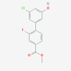 molecular formula C14H10ClFO3 B6381897 MFCD18315744 CAS No. 1261970-24-4