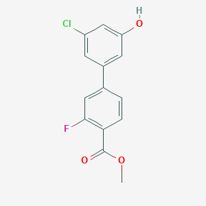 molecular formula C14H10ClFO3 B6381921 MFCD18315750 CAS No. 1261956-37-9