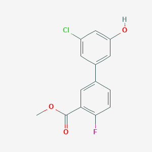 molecular formula C14H10ClFO3 B6381946 MFCD18315756 CAS No. 1261921-76-9