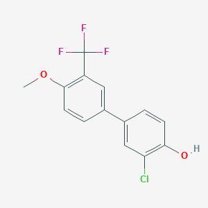 molecular formula C14H10ClF3O2 B6382178 MFCD18315814 CAS No. 1261922-23-9