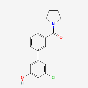 molecular formula C17H16ClNO2 B6382206 3-Chloro-5-(3-pyrrolidinylcarbonylphenyl)phenol CAS No. 1261897-37-3