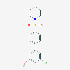 molecular formula C17H18ClNO3S B6382390 3-Chloro-5-[4-(piperidin-1-ylsulfonyl)phenyl]phenol CAS No. 1262002-27-6