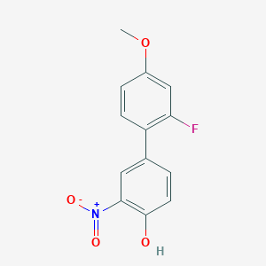 molecular formula C13H10FNO4 B6382710 4-(2-Fluoro-4-methoxyphenyl)-2-nitrophenol CAS No. 1261923-54-9