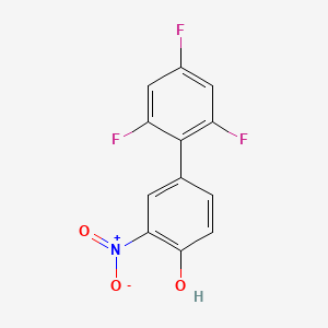 molecular formula C12H6F3NO3 B6382807 2-Nitro-4-(2,4,6-trifluorophenyl)phenol CAS No. 1261902-80-0