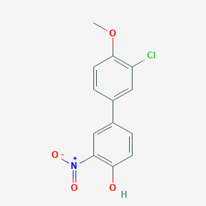 molecular formula C13H10ClNO4 B6382867 4-(3-Chloro-4-methoxyphenyl)-2-nitrophenol CAS No. 1261946-16-0