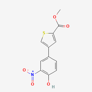 molecular formula C12H9NO5S B6382893 Methyl 4-(4-hydroxy-3-nitrophenyl)thiophene-2-carboxylate CAS No. 1261909-48-1