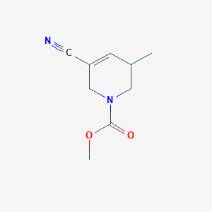 molecular formula C9H12N2O2 B063830 methyl 5-cyano-3-methyl-3,6-dihydro-2H-pyridine-1-carboxylate CAS No. 159792-60-6