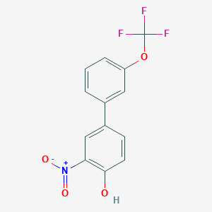 molecular formula C13H8F3NO4 B6383022 2-Nitro-4-(3-trifluoromethoxyphenyl)phenol CAS No. 1261946-46-6