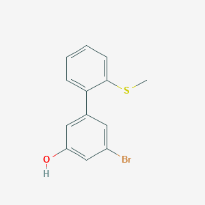 molecular formula C13H11BrOS B6383344 3-Bromo-5-(2-methylthiophenyl)phenol CAS No. 1261925-48-7