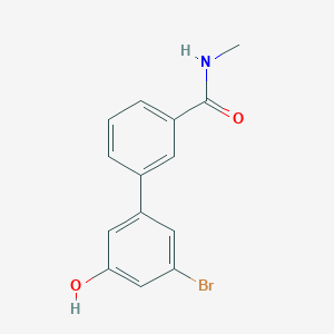molecular formula C14H12BrNO2 B6383461 3-Bromo-5-[3-(N-methylaminocarbonyl)phenyl]phenol CAS No. 1261925-77-2