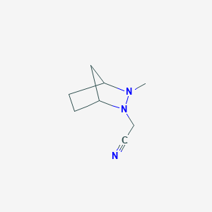 molecular formula C8H13N3 B063835 2-(3-Methyl-2,3-diazabicyclo[2.2.1]heptan-2-yl)acetonitrile CAS No. 159583-37-6
