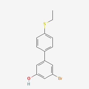 molecular formula C14H13BrOS B6383504 3-Bromo-5-(4-ethylthiophenyl)phenol CAS No. 1261929-91-2