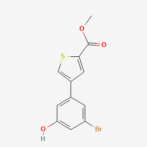 molecular formula C12H9BrO3S B6383515 Methyl 4-(3-bromo-5-hydroxyphenyl)thiophene-2-carboxylate CAS No. 1261888-91-8