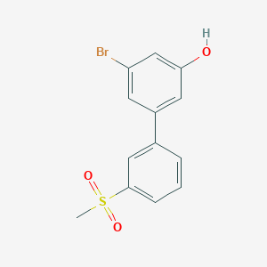 molecular formula C13H11BrO3S B6383611 3-Bromo-5-(3-methylsulfonylphenyl)phenol CAS No. 1261976-93-5