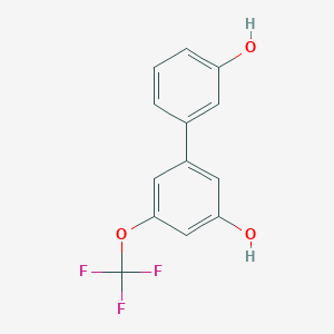 molecular formula C13H9F3O3 B6383818 5-(3-Hydroxyphenyl)-3-trifluoromethoxyphenol CAS No. 1261948-38-2