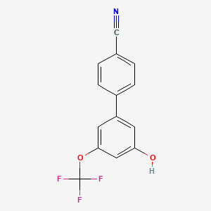 molecular formula C14H8F3NO2 B6383851 5-(4-Cyanophenyl)-3-trifluoromethoxyphenol CAS No. 1261948-68-8