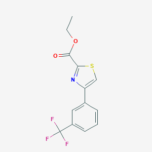 molecular formula C13H10F3NO2S B063839 Ethyl 4-[3-(trifluoromethyl)phenyl]-1,3-thiazole-2-carboxylate CAS No. 172848-59-8