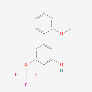 molecular formula C14H11F3O3 B6383946 5-(2-Methoxyphenyl)-3-trifluoromethoxyphenol CAS No. 1261958-51-3