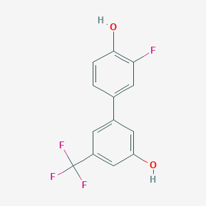 molecular formula C13H8F4O2 B6384035 5-(3-Fluoro-4-hydroxyphenyl)-3-trifluoromethylphenol CAS No. 1261952-27-5
