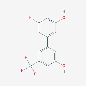 molecular formula C13H8F4O2 B6384056 5-(3-Fluoro-5-hydroxyphenyl)-3-trifluoromethylphenol CAS No. 1261903-24-5
