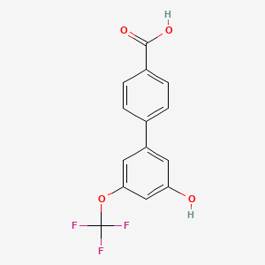molecular formula C14H9F3O4 B6384210 5-(4-Carboxyphenyl)-3-trifluoromethoxyphenol CAS No. 1261984-28-4
