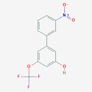 molecular formula C13H8F3NO4 B6384265 5-(3-Nitrophenyl)-3-trifluoromethoxyphenol CAS No. 1262004-15-8