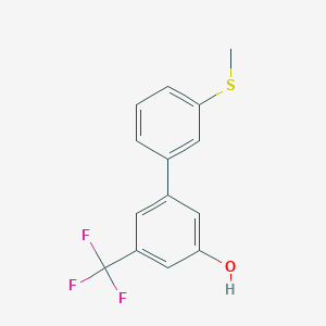 molecular formula C14H11F3OS B6384270 5-(3-Methylthiophenyl)-3-trifluoromethylphenol CAS No. 1261920-74-4