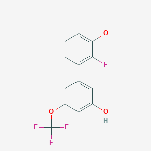 molecular formula C14H10F4O3 B6384359 5-(2-Fluoro-3-methoxyphenyl)-3-trifluoromethoxyphenol CAS No. 1261978-59-9