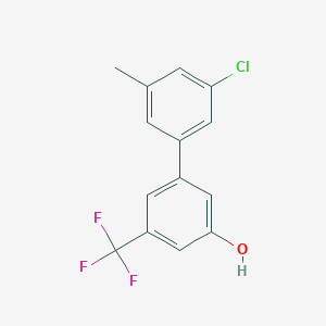 molecular formula C14H10ClF3O B6384407 MFCD18316329 CAS No. 1262004-04-5