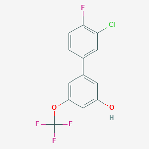 molecular formula C13H7ClF4O2 B6384447 5-(3-Chloro-4-fluorophenyl)-3-trifluoromethoxyphenol CAS No. 1261958-89-7